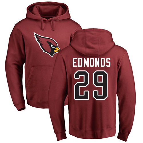 Arizona Cardinals Men Maroon Chase Edmonds Name And Number Logo NFL Football #29 Pullover Hoodie Sweatshirts->arizona cardinals->NFL Jersey